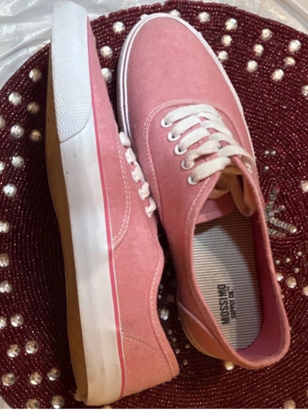 Mossimo Supply Co. Pink Canvas Lace-Up Sneakers